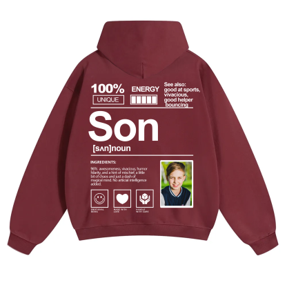 Addcustom Photo Son Solid Color Hoodie
