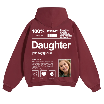 Addcustom Photo Daughter Solid Color Hoodie