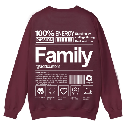 Family Addcustom Casual Crewneck Sweatshirt