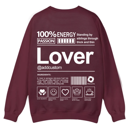 Lover Addcustom Casual Crewneck Sweatshirt