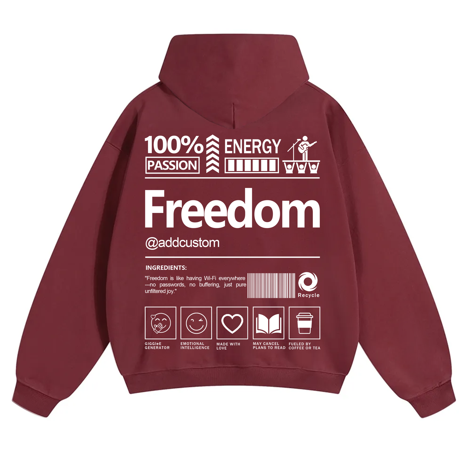 Freedom Addcustom Solid Color Hoodie