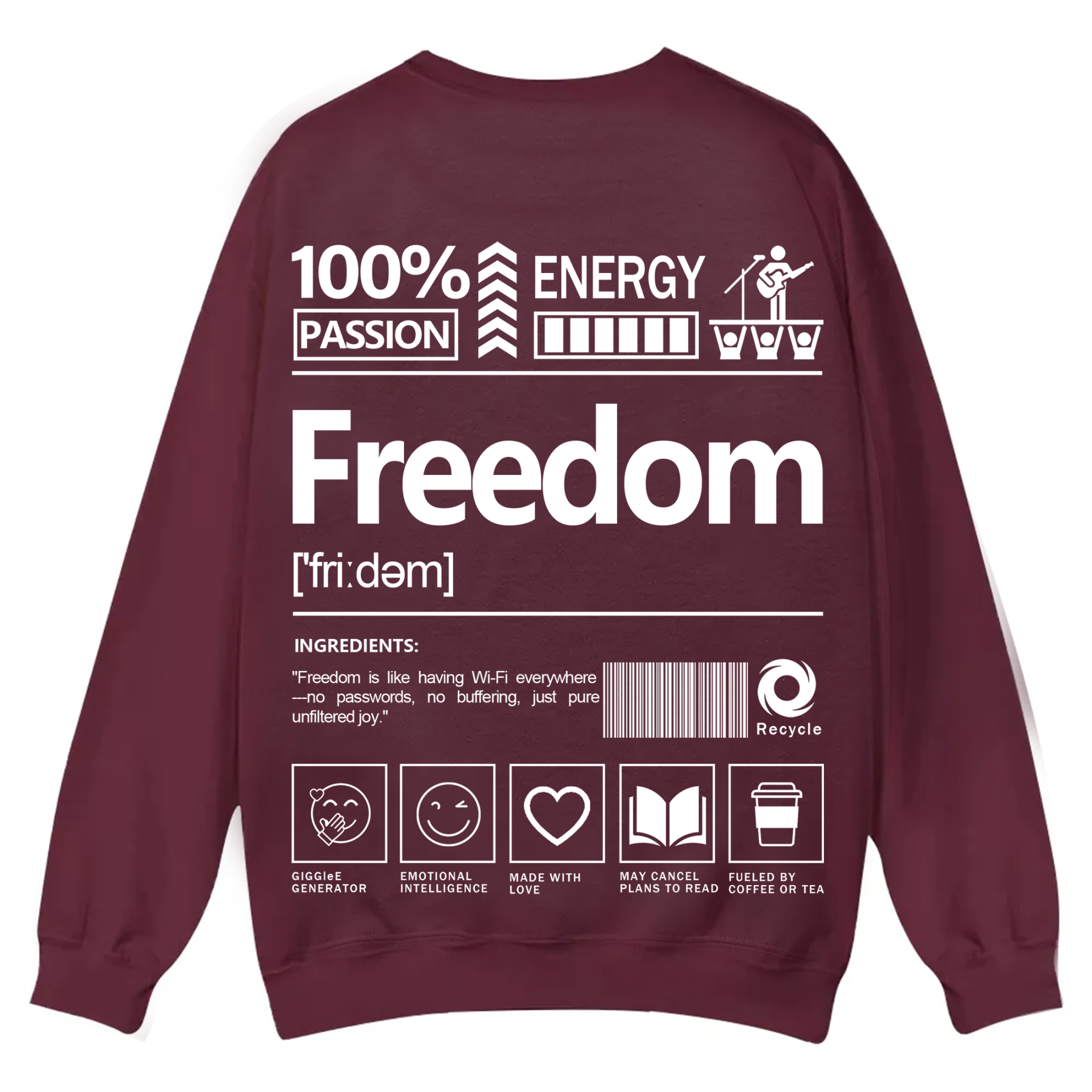 Freedom Unisex Fit Casual Crewneck Sweatshirt
