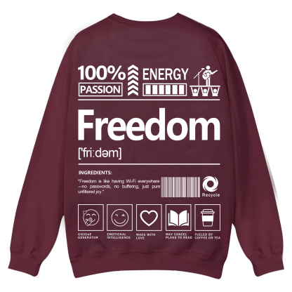 Freedom Unisex Fit Casual Crewneck Sweatshirt