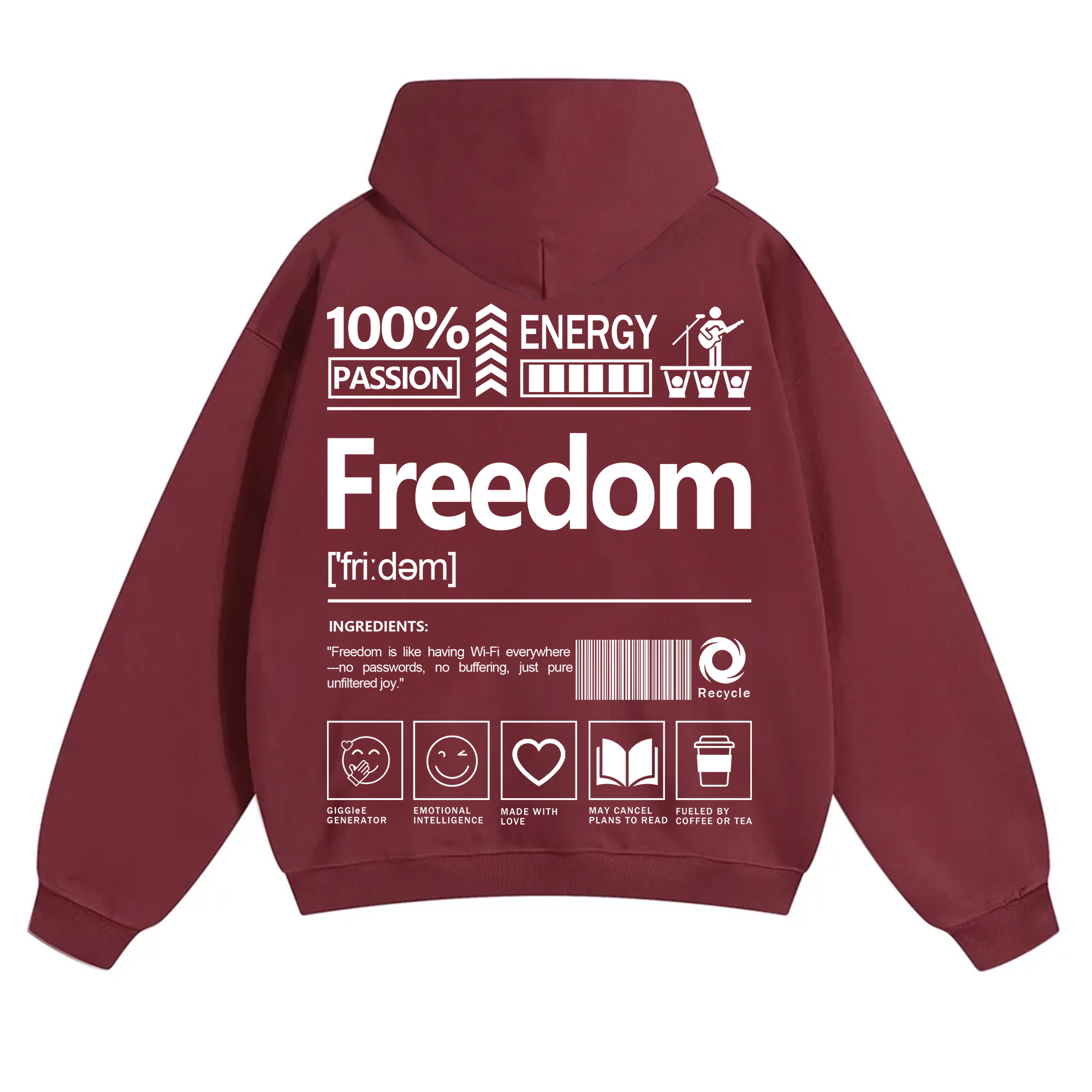 Freedom Unisex Fit Solid Color Hoodie
