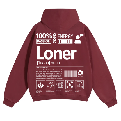 Loner Unisex Fit Solid Color Hoodie
