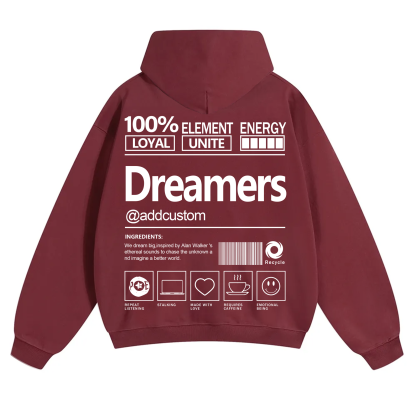 Dreamers Addcustom Unisex Fit Solid Color Hoodie