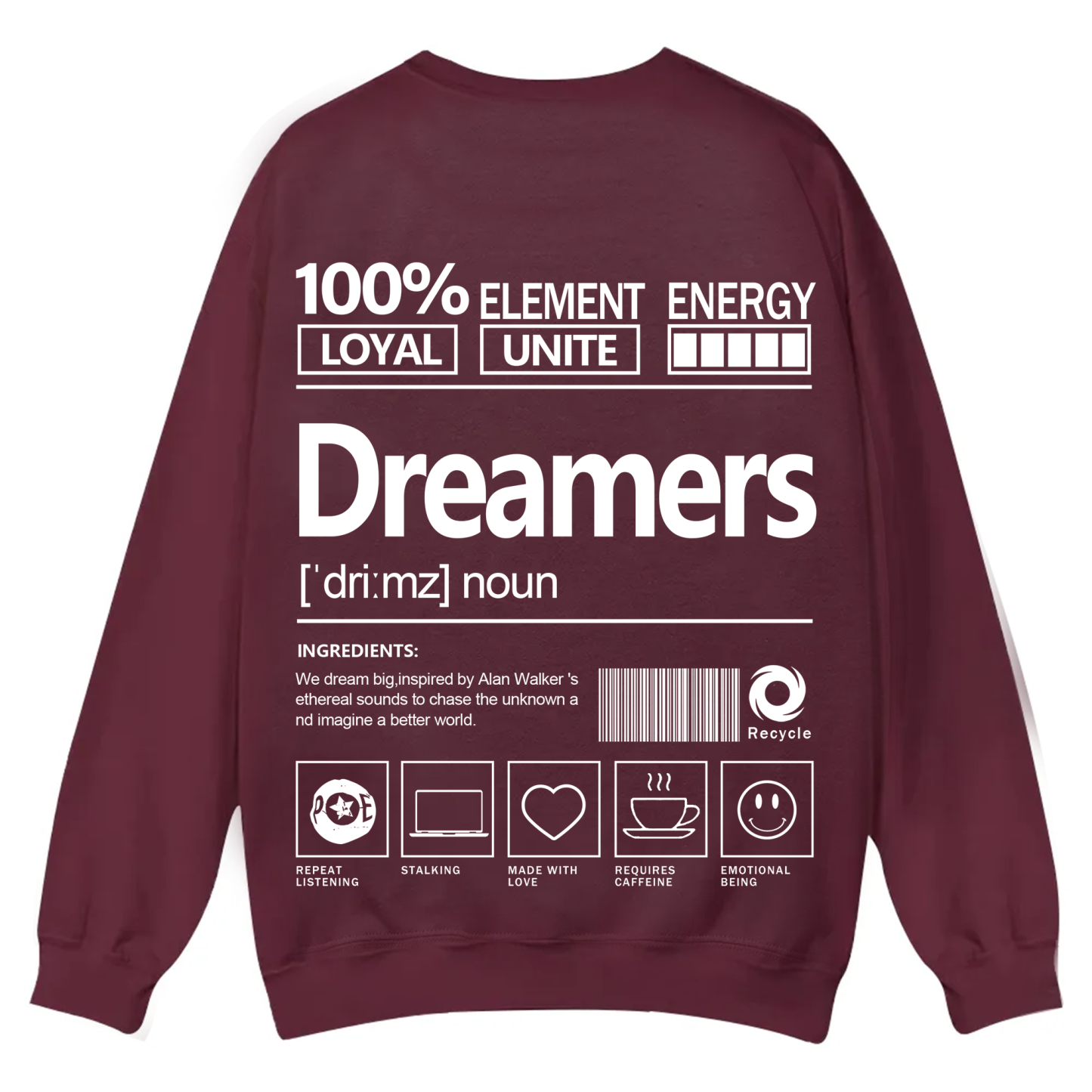 Dreamers Unisex Fit Casual Crewneck Sweatshirt