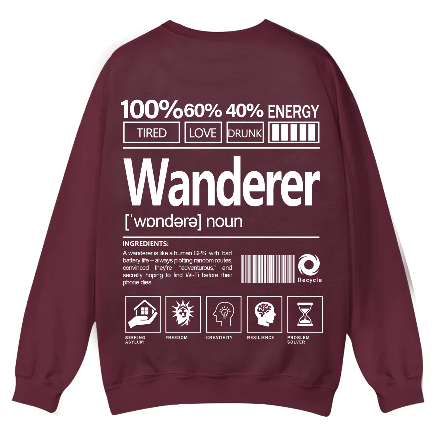 Wanderer Unisex Fit Casual Crewneck Sweatshirt