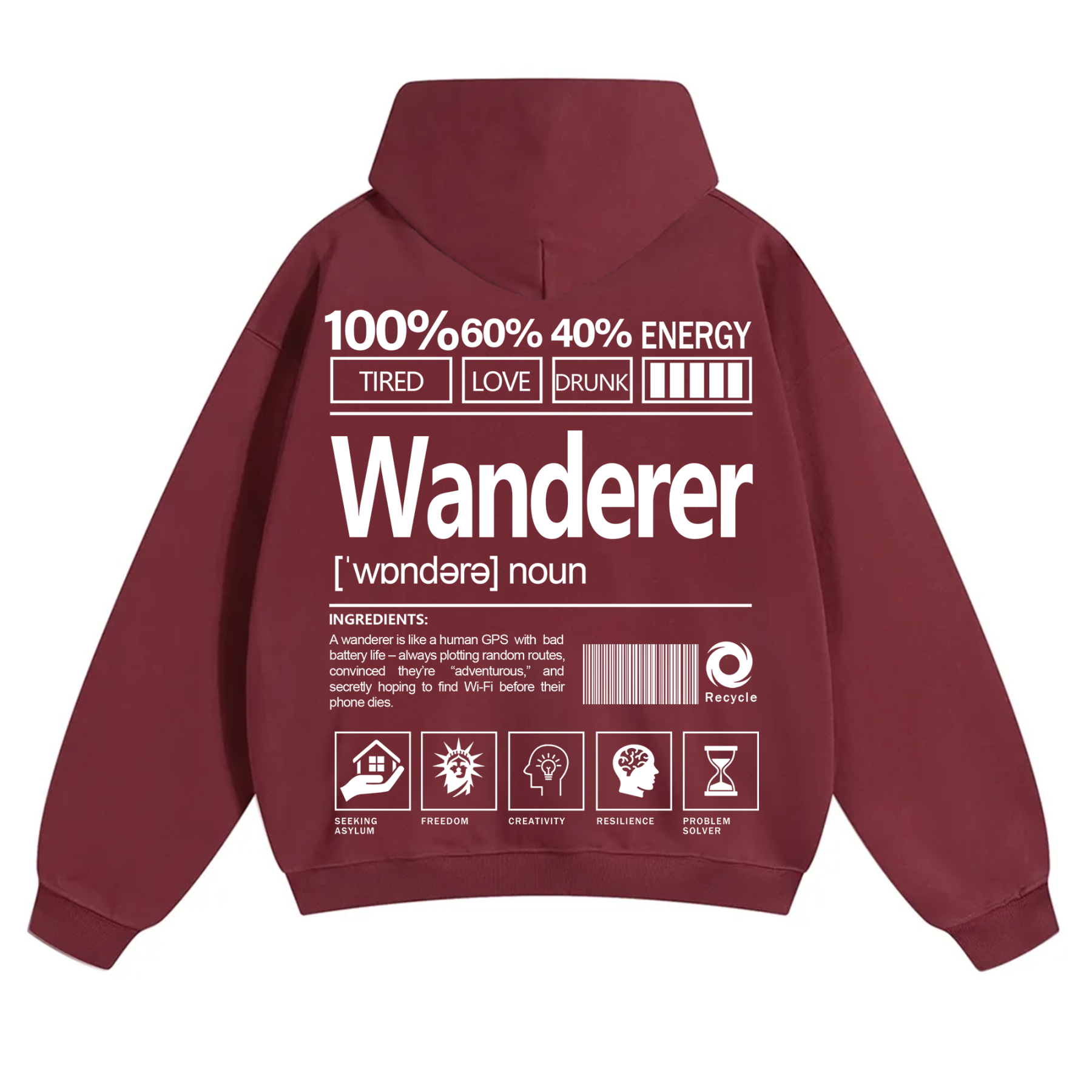Wanderer Unisex Fit Solid Color Hoodie