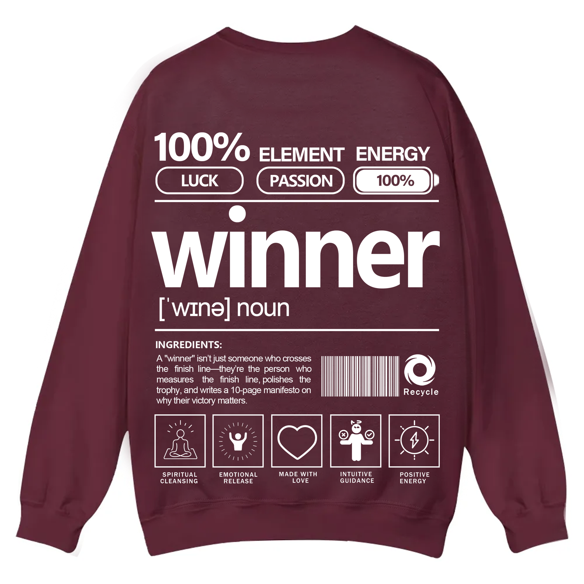 Winner Unisex Fit Casual Crewneck Sweatshirt