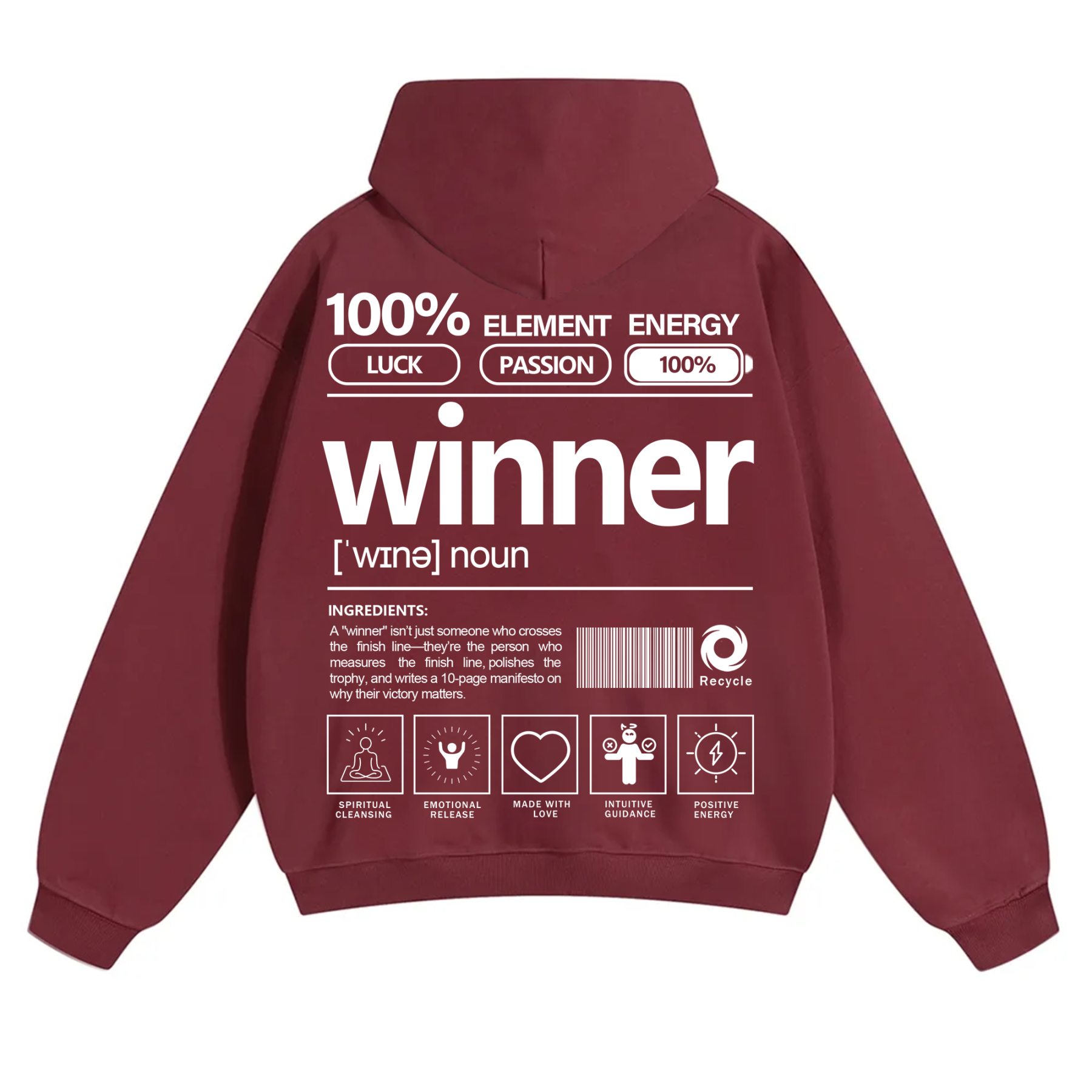 Winner Unisex Fit Solid Color Hoodie