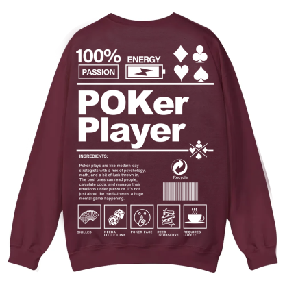 Poker Player Unisex Casual Crewneck Sweatshirt