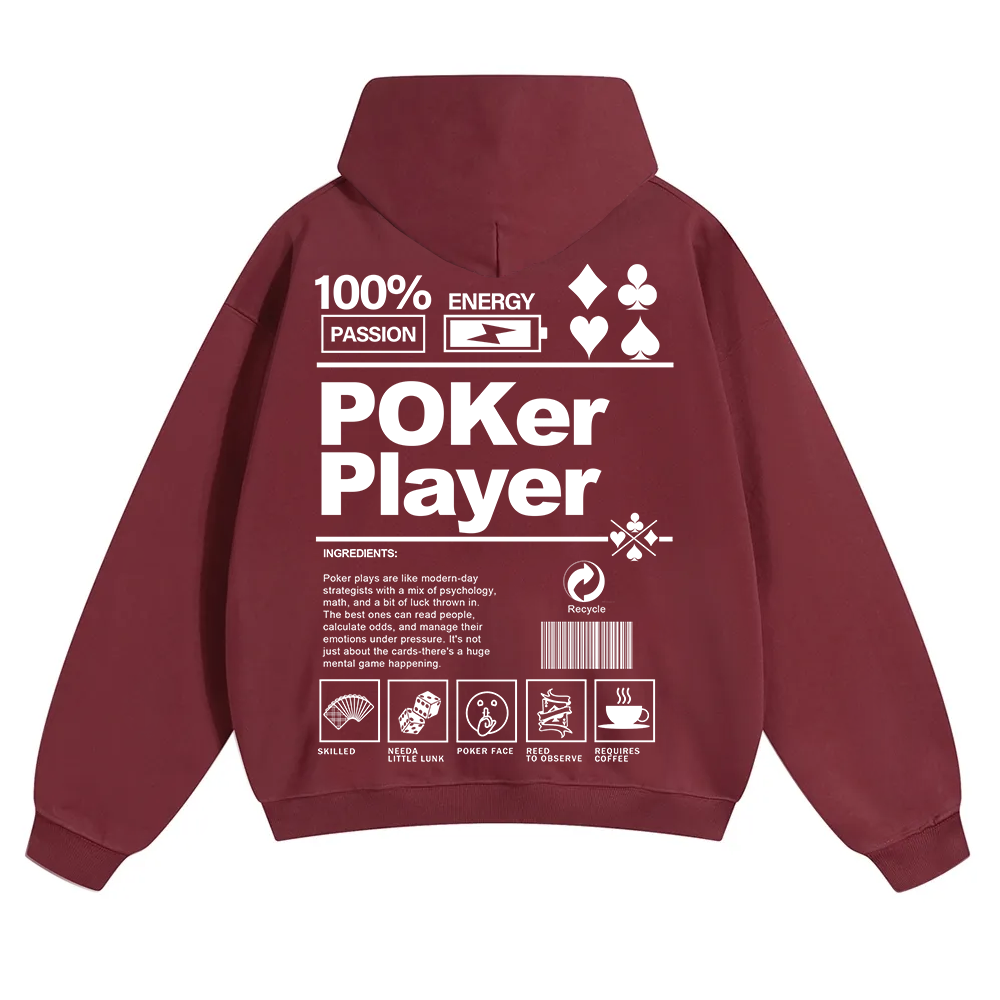 Poker Player Unisex Solid Color Hoodie