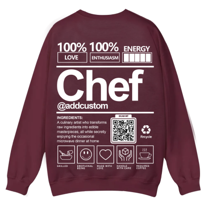 Chef Addcustom QR Code Casual Crewneck Sweatshirt