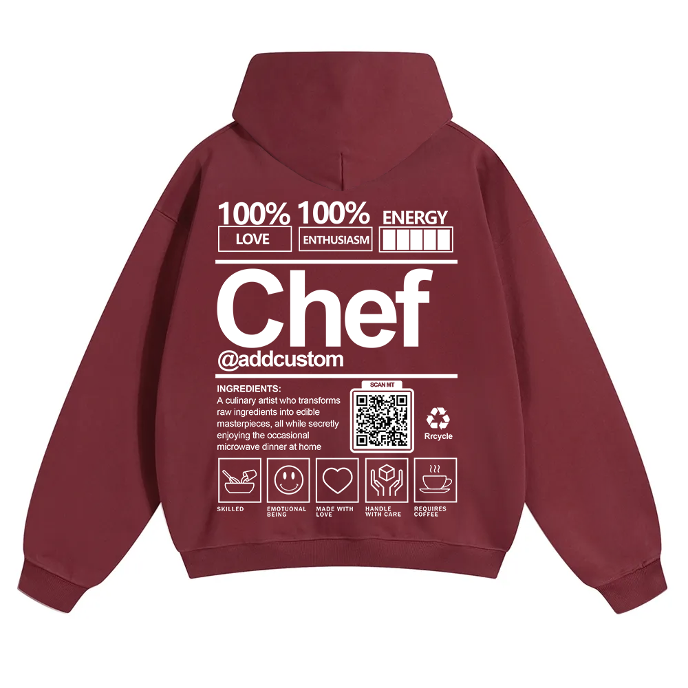 Chef Addcustom QR Code Solid Color Hoodie