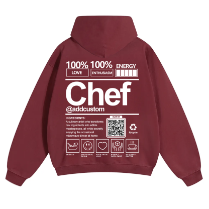 Chef Addcustom QR Code Solid Color Hoodie