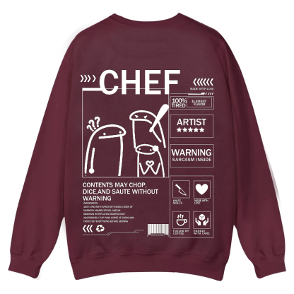 Chef Solid Color Unisex Casual Crewneck Sweatshirt