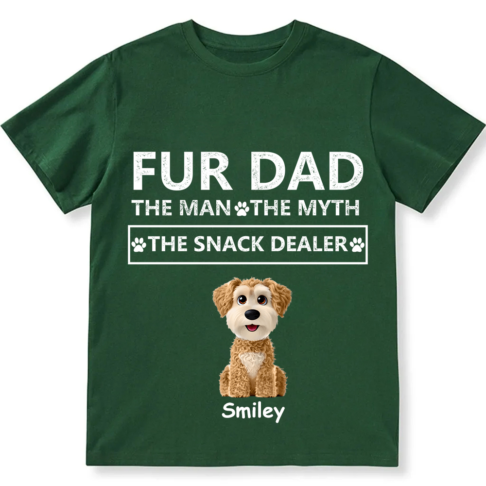 Fur Dad The Man The Myth The Snack Dealer  - Personalized Custom Unisex  Washed T-shirt