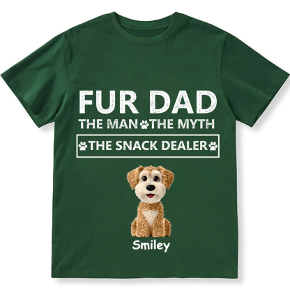 Fur Dad The Man The Myth The Snack Dealer  - Personalized Custom Unisex  Washed T-shirt