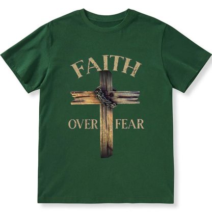 Faith Over Fear Cross Unisex Fit Cotton T-Shirt wearishow