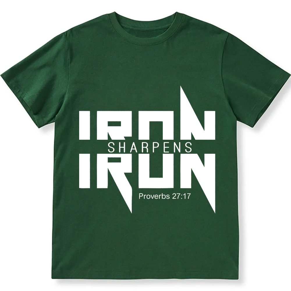 Iron Sharpens Iron Christian Unisex Fit Cotton T-Shirt wearishow