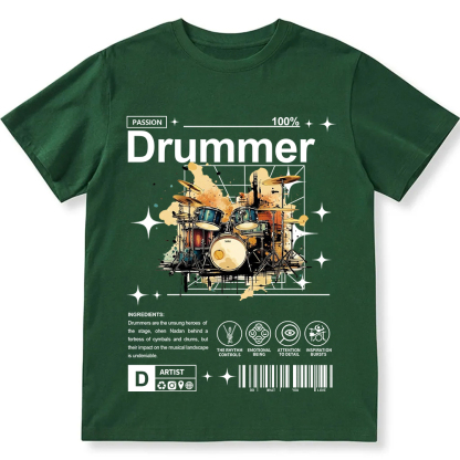 Drummer Unisex Fit Cotton T-Shirt wearishow