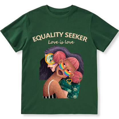 Equality Seeker Love Is Love Unisex Fit Cotton T-Shirt wearishow