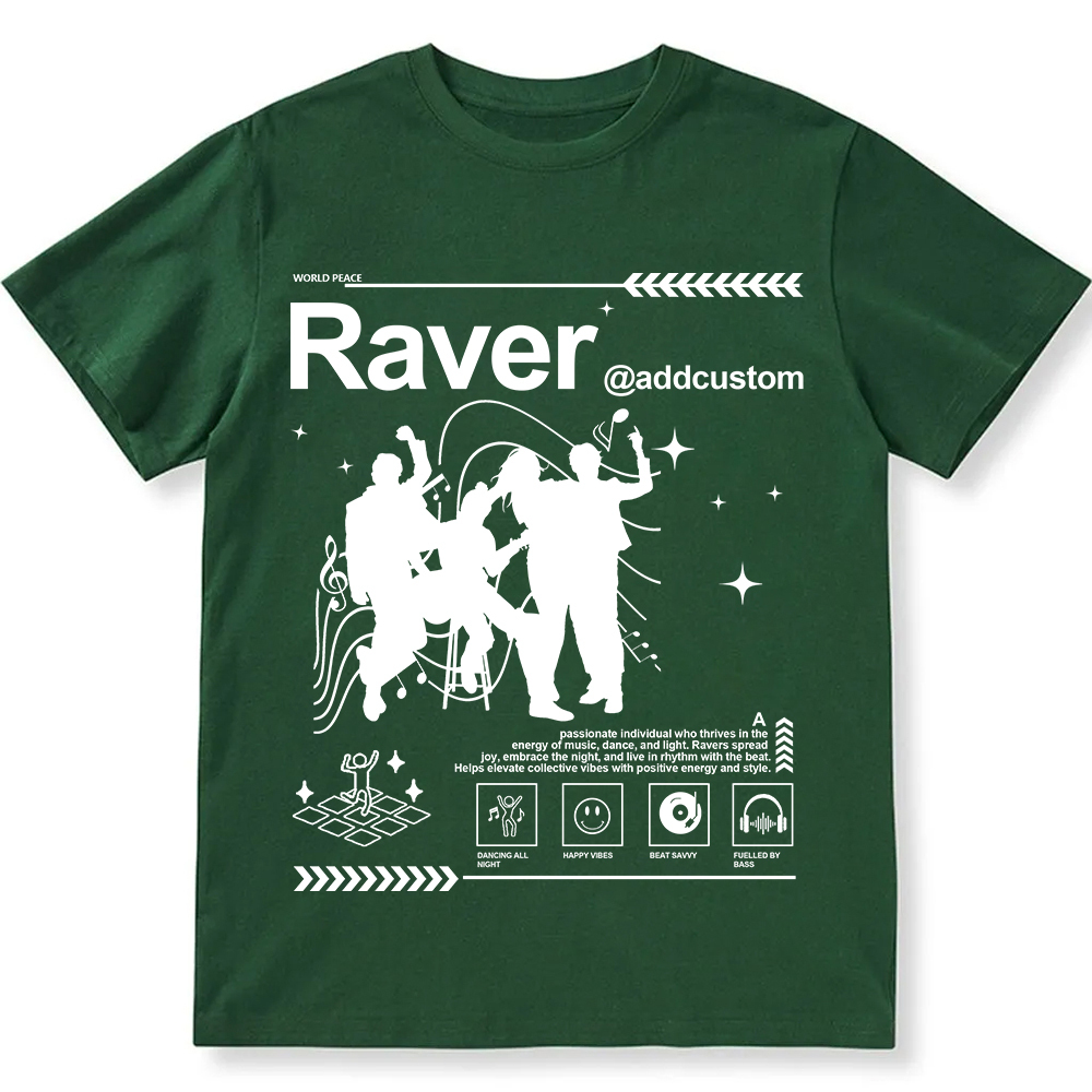 Addcustom Raver Unisex Fit Cotton T-Shirt wearishow