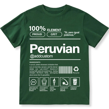 Peruvian Addcustom Unisex Fit  Cotton T-Shirt wearishow