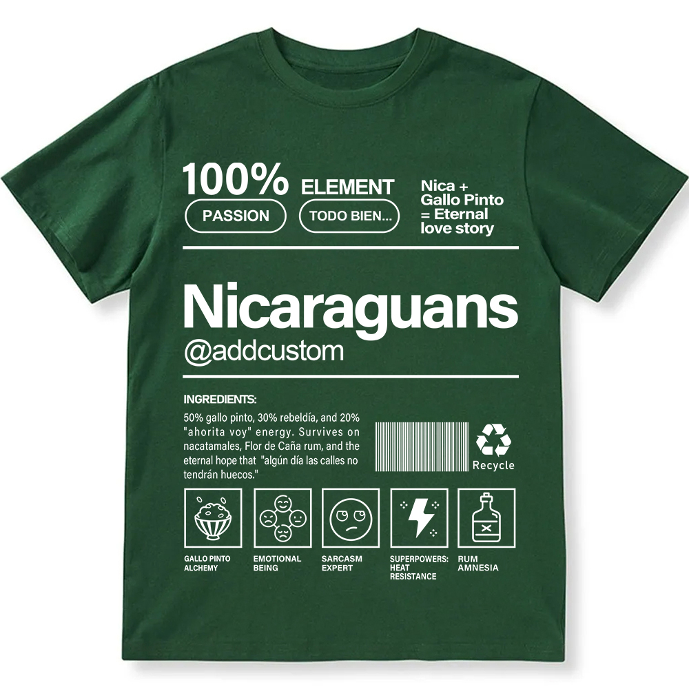 Nicaraguans Addcustom Unisex Fit  Cotton T-Shirt wearishow