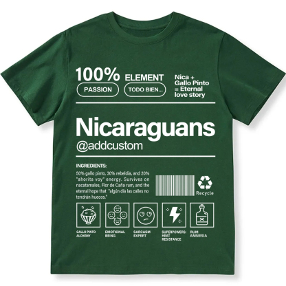 Nicaraguans Addcustom Unisex Fit  Cotton T-Shirt wearishow