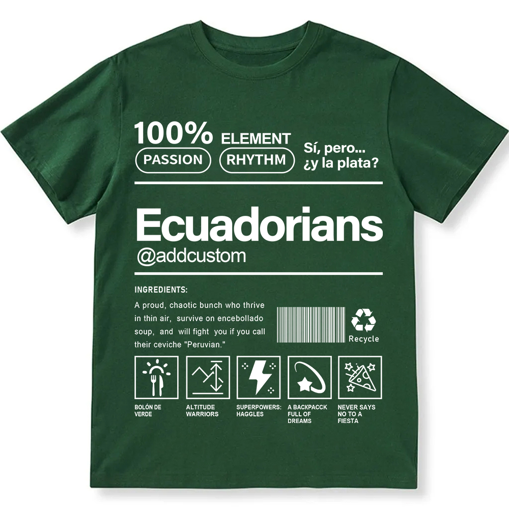 Ecuadorians Addcustom Unisex Fit  Cotton T-Shirt wearishow