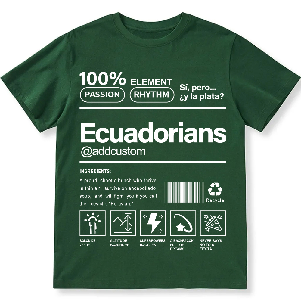 Ecuadorians Addcustom Unisex Fit  Cotton T-Shirt wearishow