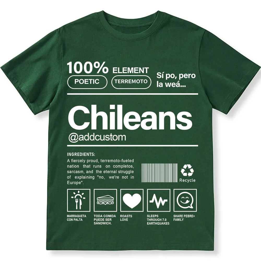 Chileans Addcustom Unisex Fit  Cotton T-Shirt wearishow