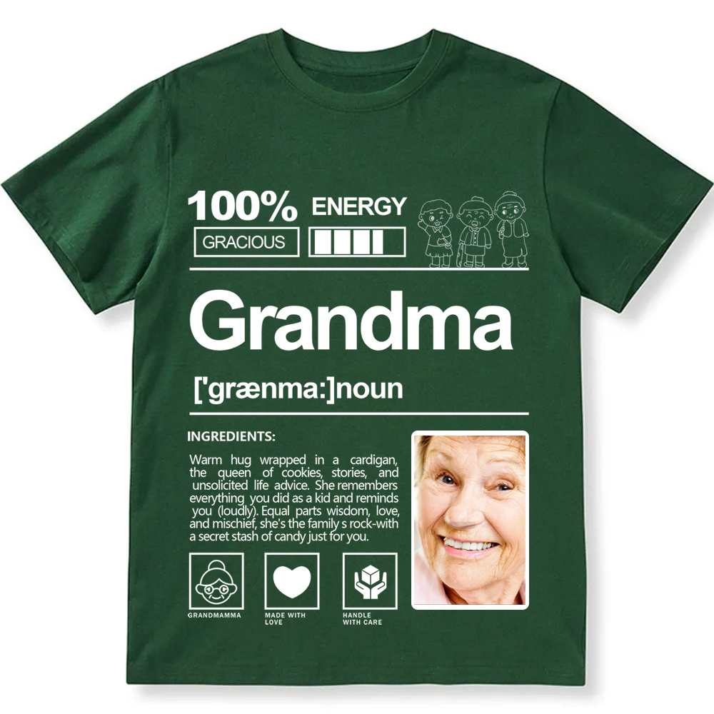 Addcustom  Photo Grandma Personalized Custom Unisex Fit T-Shirt wearishow