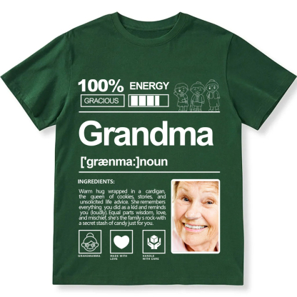 Addcustom  Photo Grandma Personalized Custom Unisex Fit T-Shirt wearishow