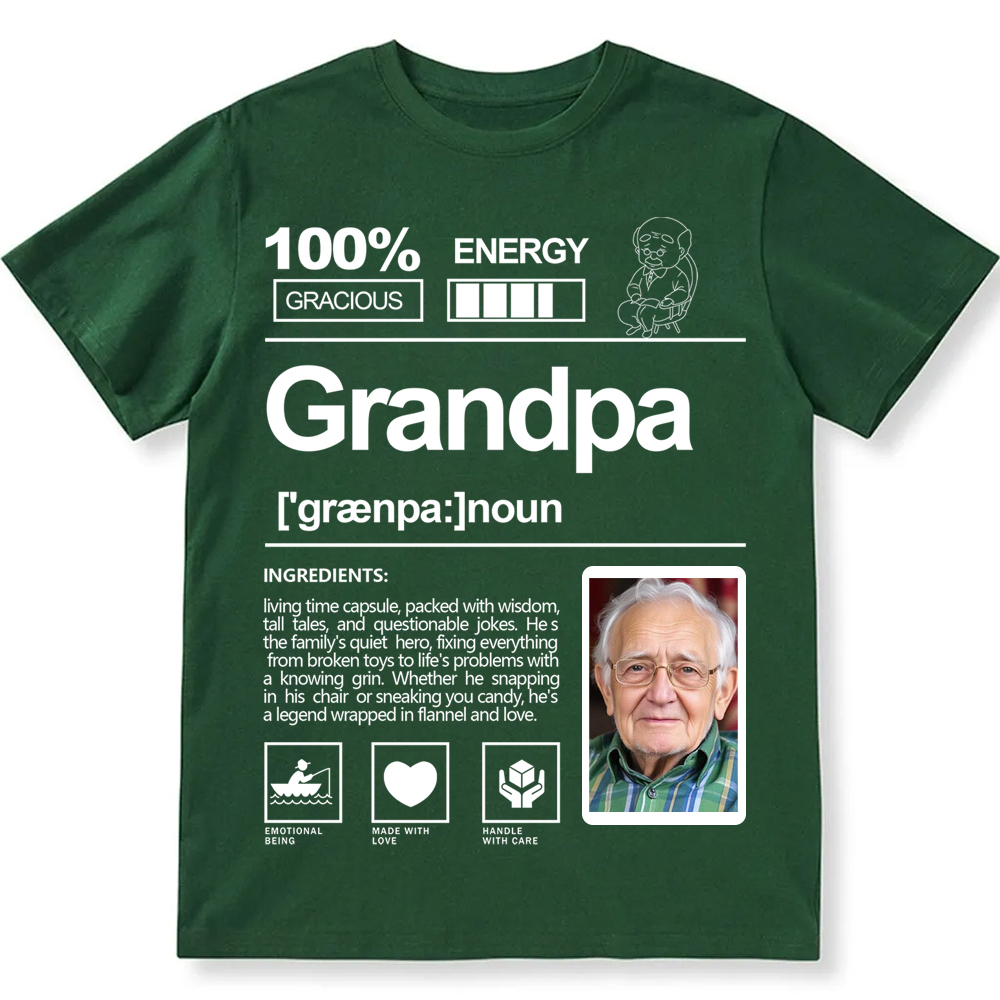 Addcustom  Photo Grandpa Personalized Custom Unisex Fit T-Shirt wearishow