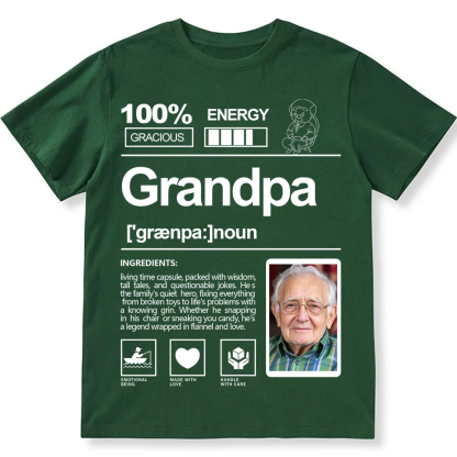 Addcustom  Photo Grandpa Personalized Custom Unisex Fit T-Shirt wearishow