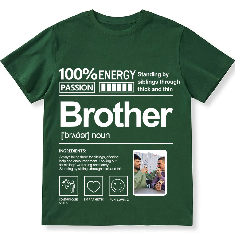 Addcustom  Photo Brother Personalized Custom Unisex Fit T-Shirt wearishow