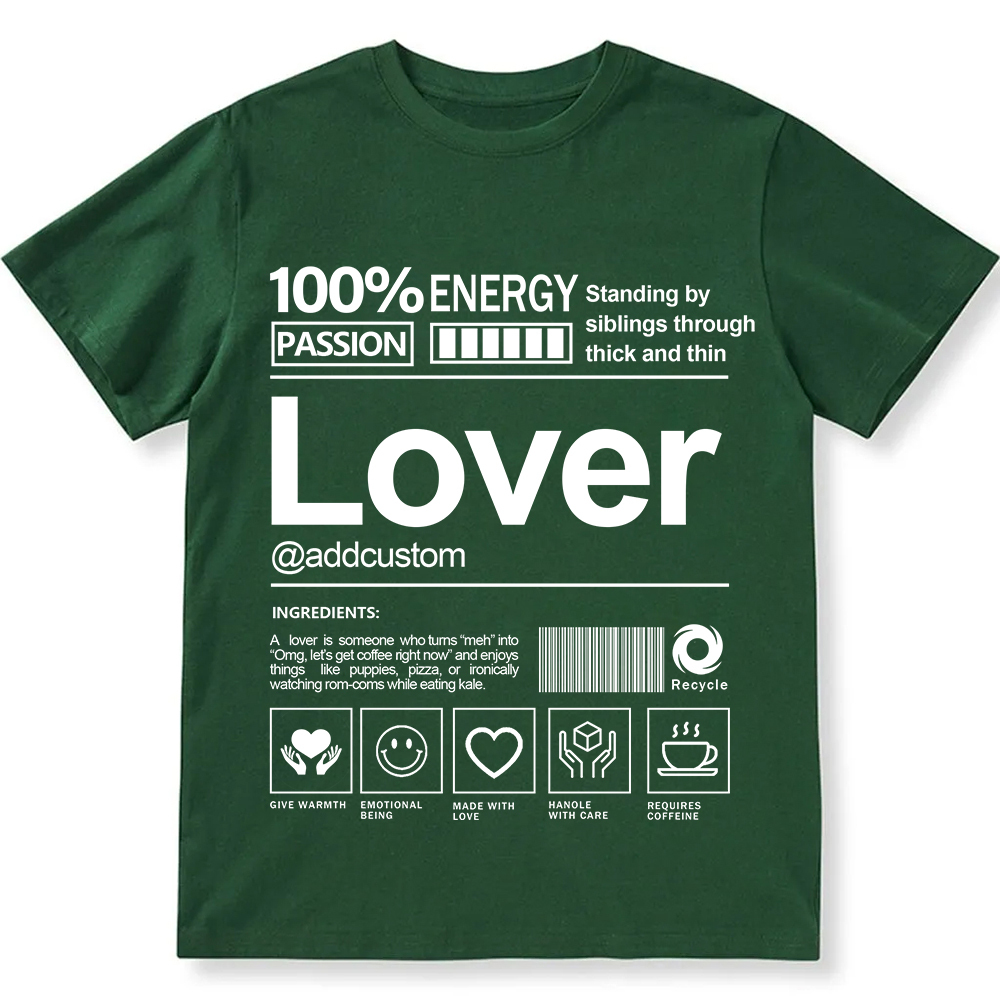 Addcustom Lover Personalized Custom Unisex Fit T-Shirt wearishow