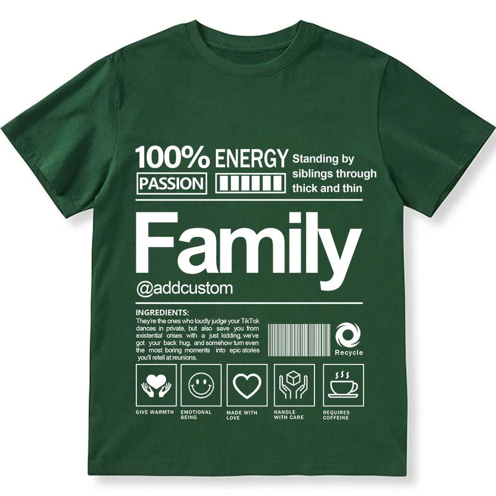 Addcustom Family Personalized Custom Unisex Fit T-Shirt wearishow
