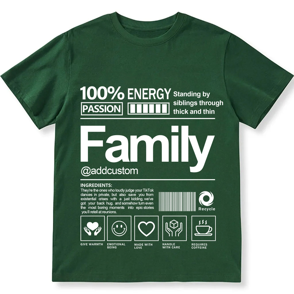 Addcustom Family Personalized Custom Unisex Fit T-Shirt wearishow