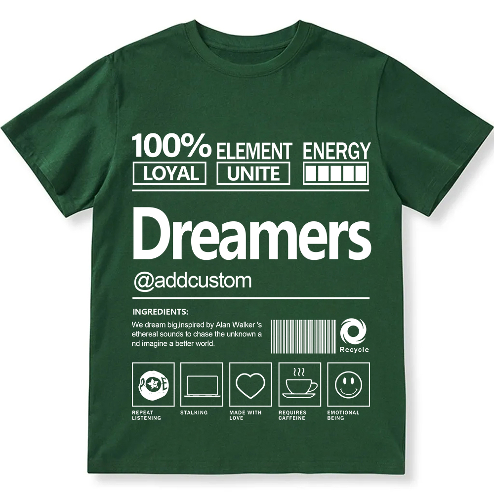 Addcustom Dreamers Personalized Custom Unisex Fit Cotton T-Shirt wearishow