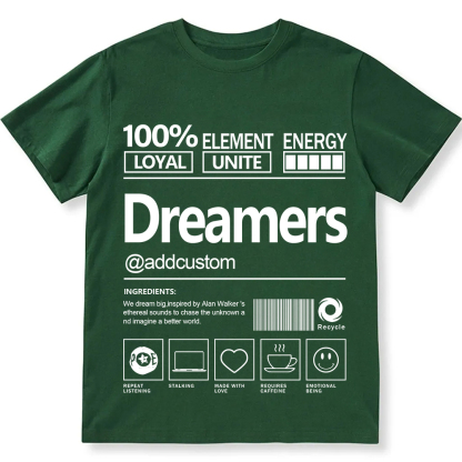 Addcustom Dreamers Personalized Custom Unisex Fit Cotton T-Shirt wearishow
