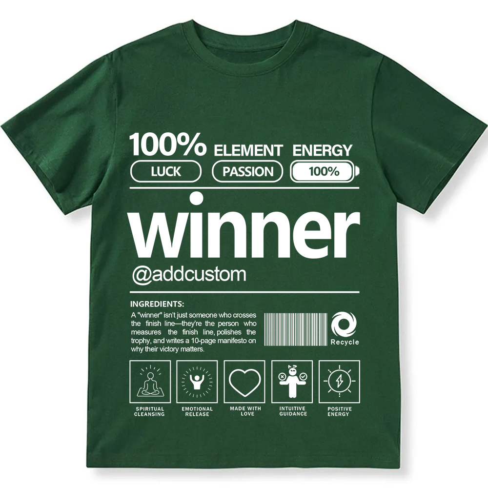 Addcustom Winner Personalized Custom Unisex Fit Cotton T-Shirt wearishow