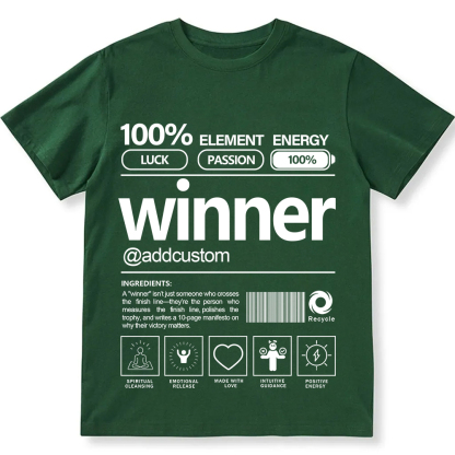 Addcustom Winner Personalized Custom Unisex Fit Cotton T-Shirt wearishow