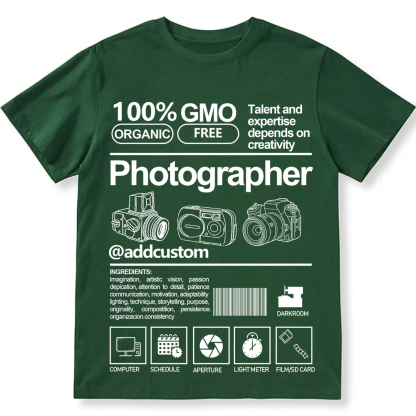 Addcustom  Photographer Personalized Custom Unisex Fit Cotton T-Shirt wearishow