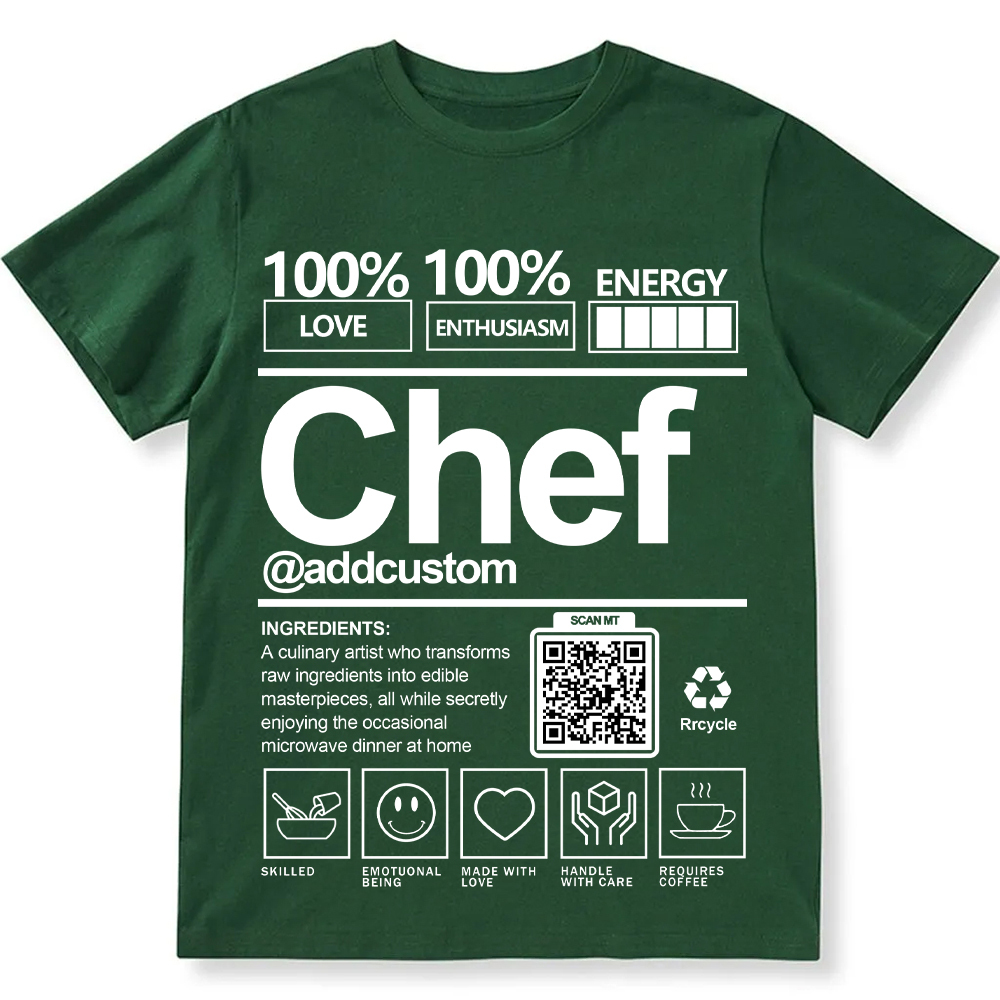 Addcustom Chef QR Code Personalized Custom Unisex Fit Cotton T-Shirt wearishow