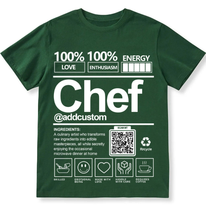 Addcustom Chef QR Code Personalized Custom Unisex Fit Cotton T-Shirt wearishow