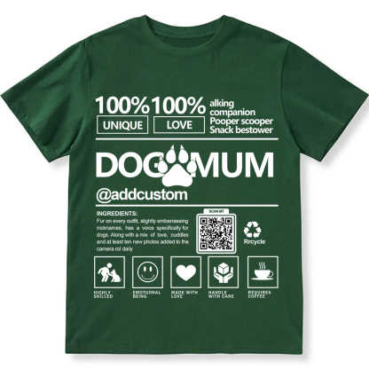 Dog Mum  Addcustom QR Code Name Unisex Fit Cotton T-Shirt wearishow